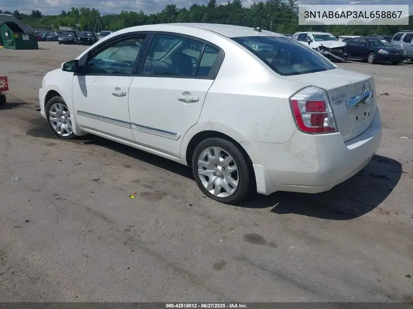 2010 Nissan Sentra 2.0S VIN: 3N1AB6AP3AL658867 Lot: 42518012