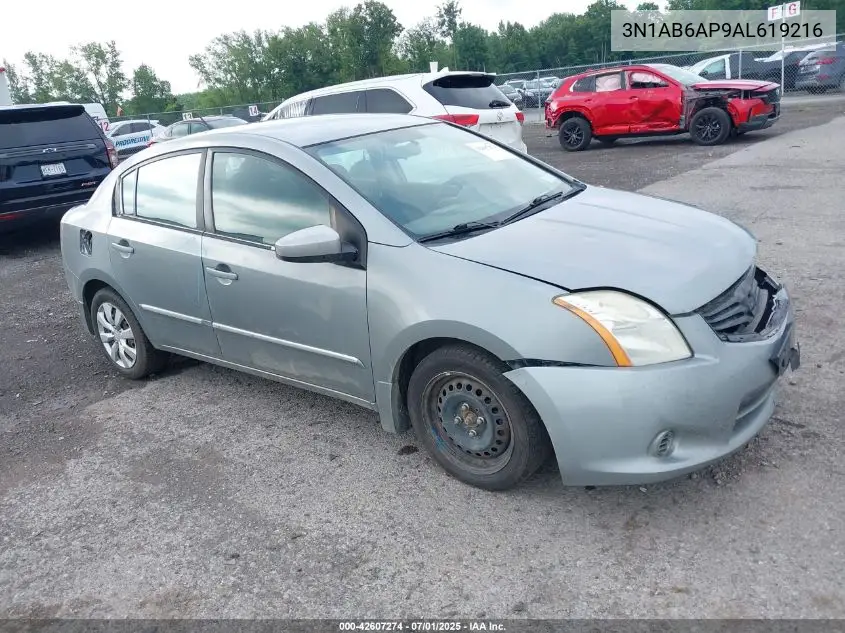2010 Nissan Sentra 2.0S VIN: 3N1AB6AP9AL619216 Lot: 42607274