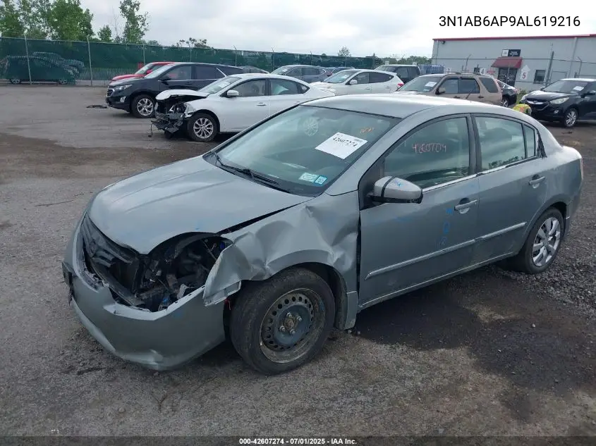 2010 Nissan Sentra 2.0S VIN: 3N1AB6AP9AL619216 Lot: 42607274