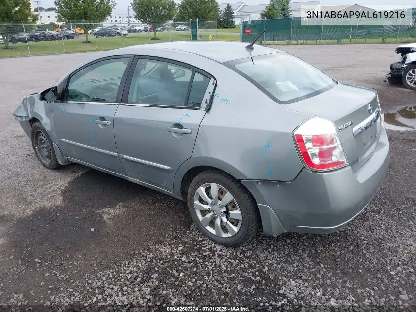 2010 Nissan Sentra 2.0S VIN: 3N1AB6AP9AL619216 Lot: 42607274