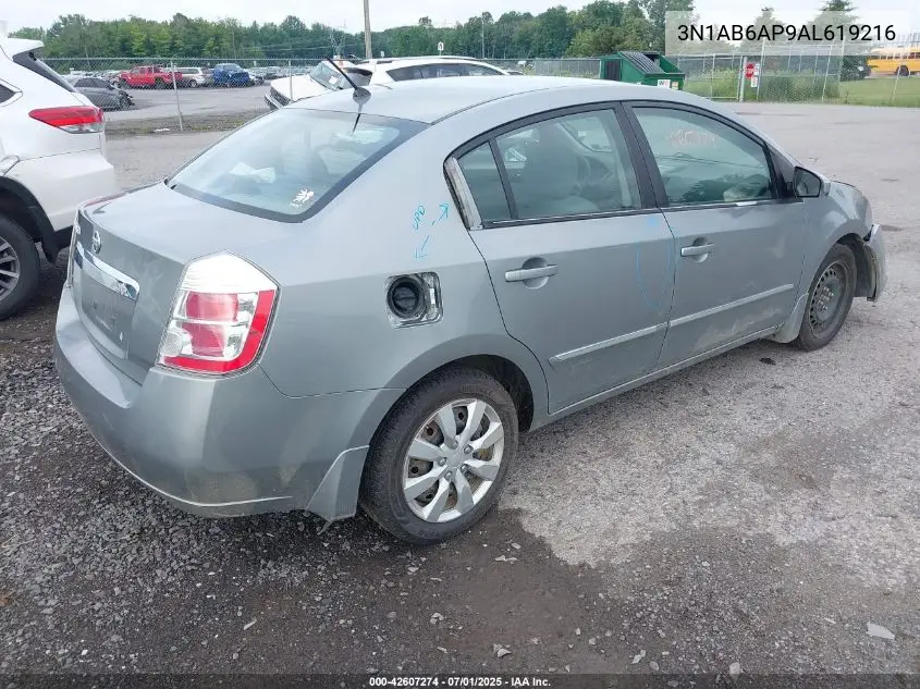 2010 Nissan Sentra 2.0S VIN: 3N1AB6AP9AL619216 Lot: 42607274