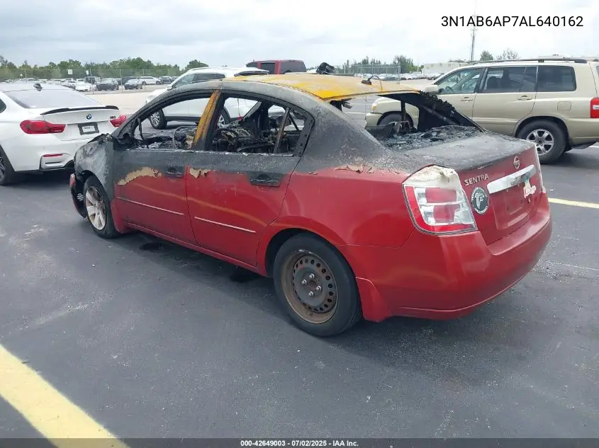 2010 Nissan Sentra 2.0 VIN: 3N1AB6AP7AL640162 Lot: 42649003