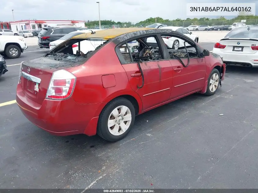 2010 Nissan Sentra 2.0 VIN: 3N1AB6AP7AL640162 Lot: 42649003