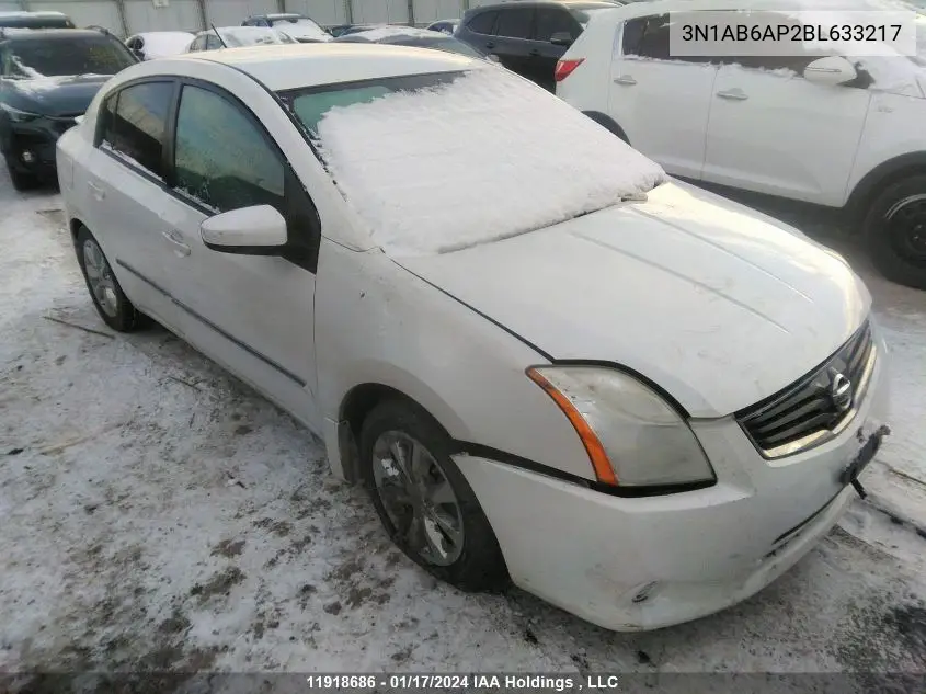 2011 Nissan Sentra 2.0S VIN: 3N1AB6AP2BL633217 Lot: 11918686