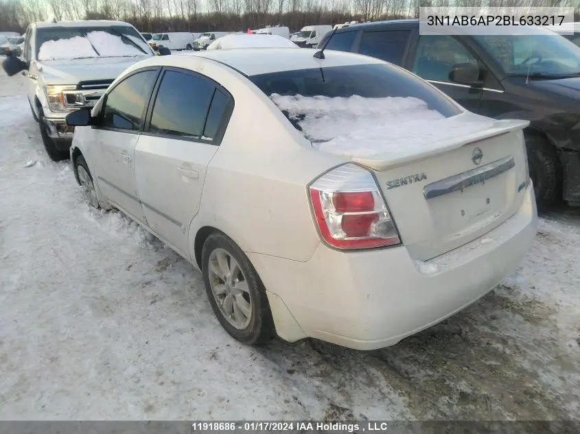 2011 Nissan Sentra 2.0S VIN: 3N1AB6AP2BL633217 Lot: 11918686