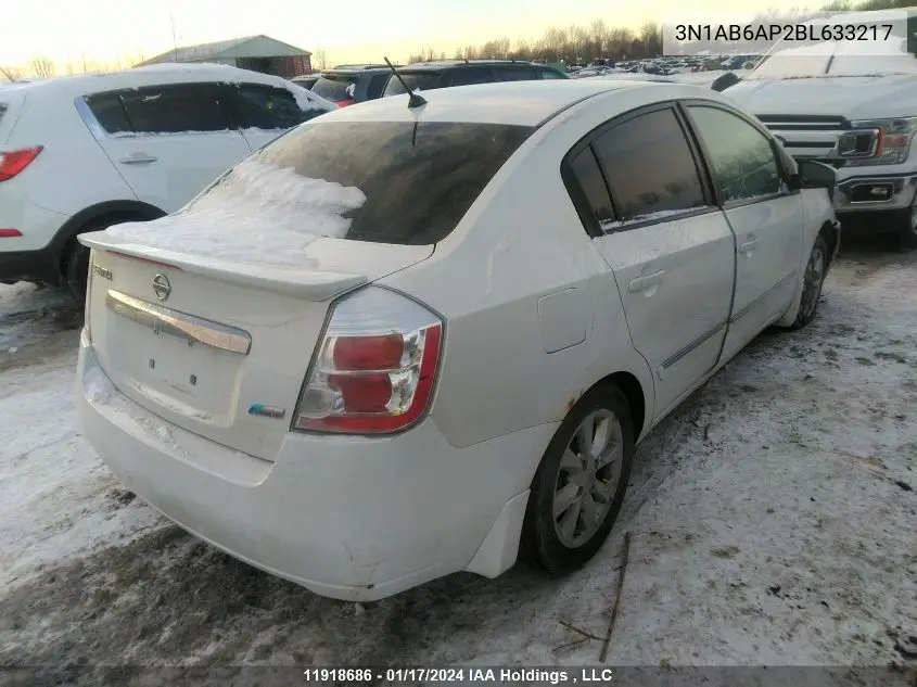 2011 Nissan Sentra 2.0S VIN: 3N1AB6AP2BL633217 Lot: 11918686
