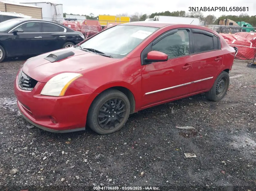 2011 Nissan Sentra 2.0S VIN: 3N1AB6AP9BL658681 Lot: 41706359