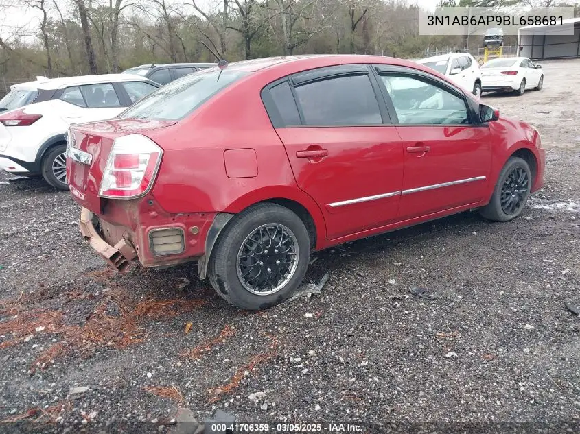 2011 Nissan Sentra 2.0S VIN: 3N1AB6AP9BL658681 Lot: 41706359