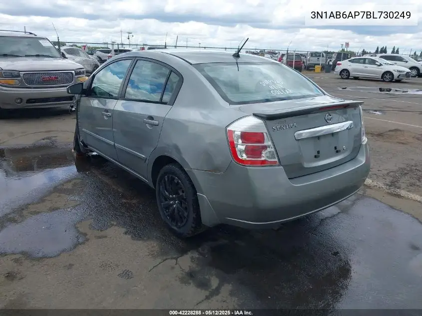 2011 Nissan Sentra 2.0S VIN: 3N1AB6AP7BL730249 Lot: 42228288