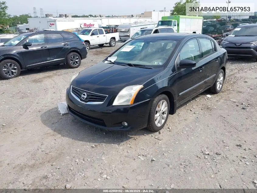 2011 Nissan Sentra 2.0Sl VIN: 3N1AB6AP0BL657953 Lot: 42569162