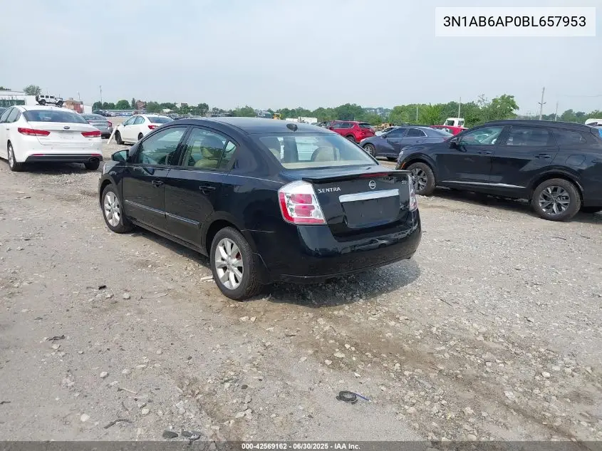 2011 Nissan Sentra 2.0Sl VIN: 3N1AB6AP0BL657953 Lot: 42569162