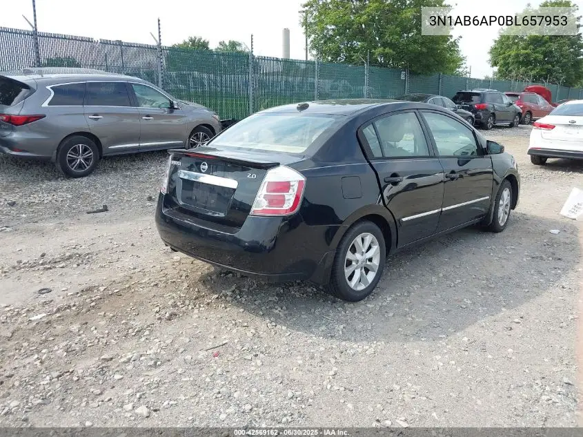 2011 Nissan Sentra 2.0Sl VIN: 3N1AB6AP0BL657953 Lot: 42569162
