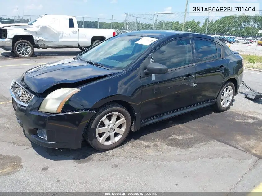 2011 Nissan Sentra 2.0Sr VIN: 3N1AB6AP2BL701404 Lot: 42594558