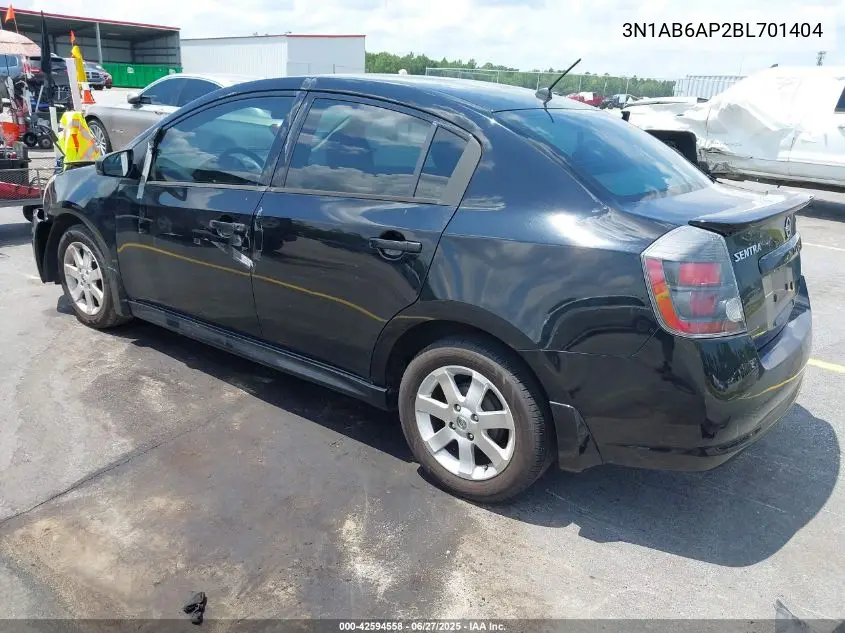 2011 Nissan Sentra 2.0Sr VIN: 3N1AB6AP2BL701404 Lot: 42594558