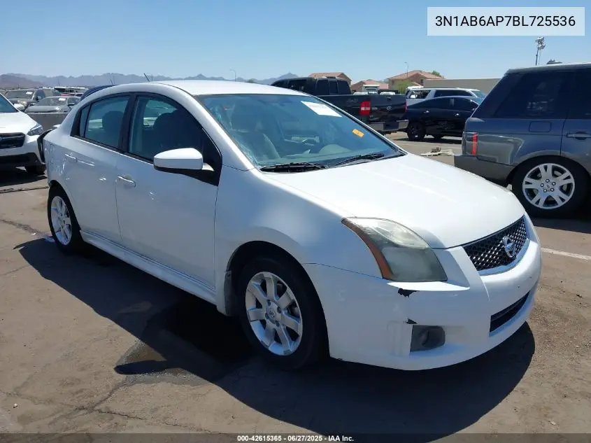 2011 Nissan Sentra 2.0Sr VIN: 3N1AB6AP7BL725536 Lot: 42615365