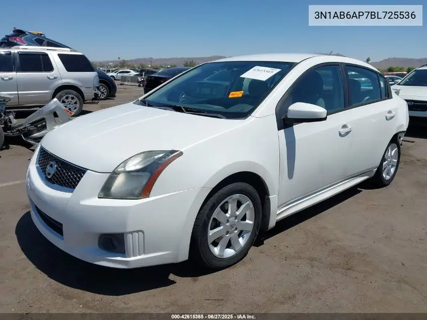 2011 Nissan Sentra 2.0Sr VIN: 3N1AB6AP7BL725536 Lot: 42615365