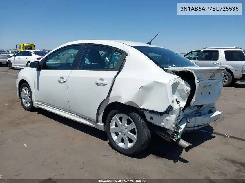 2011 Nissan Sentra 2.0Sr VIN: 3N1AB6AP7BL725536 Lot: 42615365