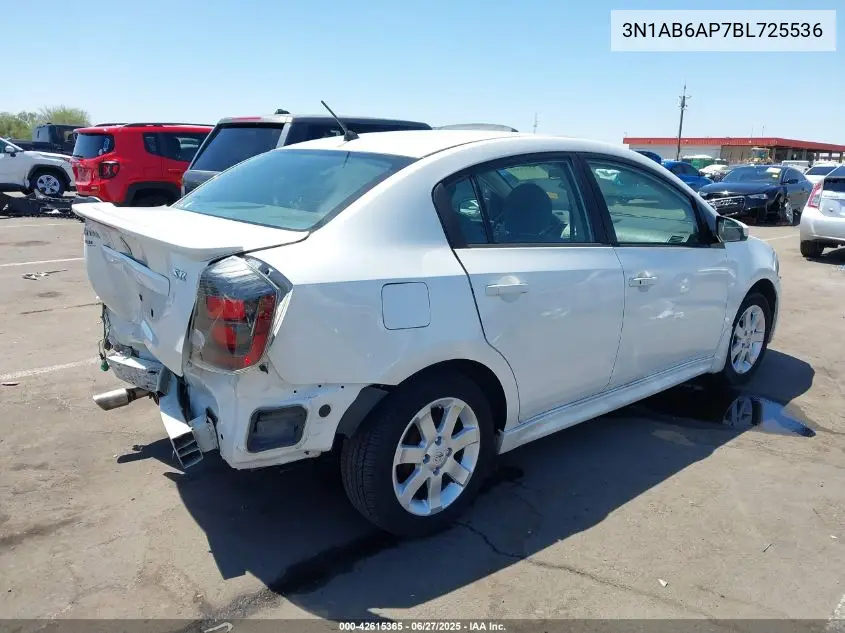 2011 Nissan Sentra 2.0Sr VIN: 3N1AB6AP7BL725536 Lot: 42615365