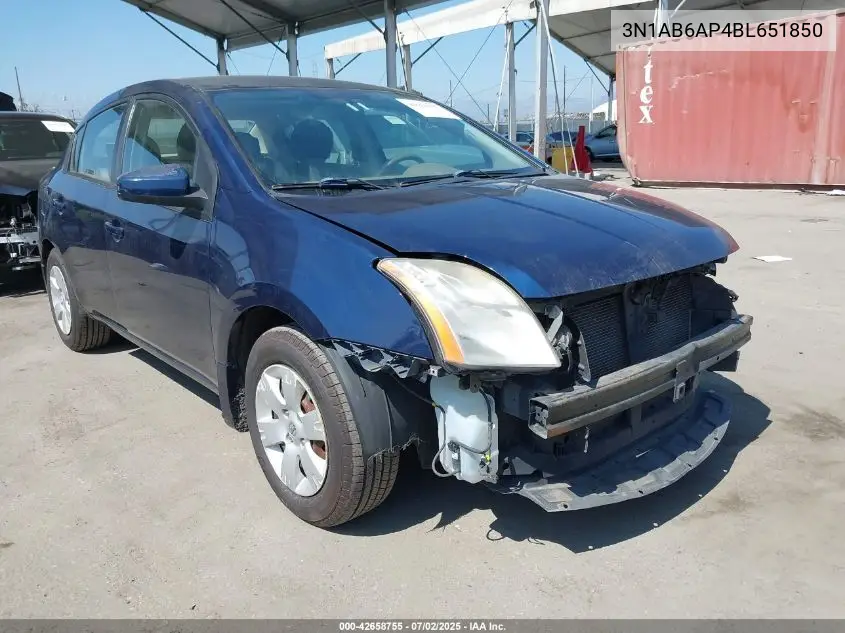 2011 Nissan Sentra 2.0 VIN: 3N1AB6AP4BL651850 Lot: 42658755