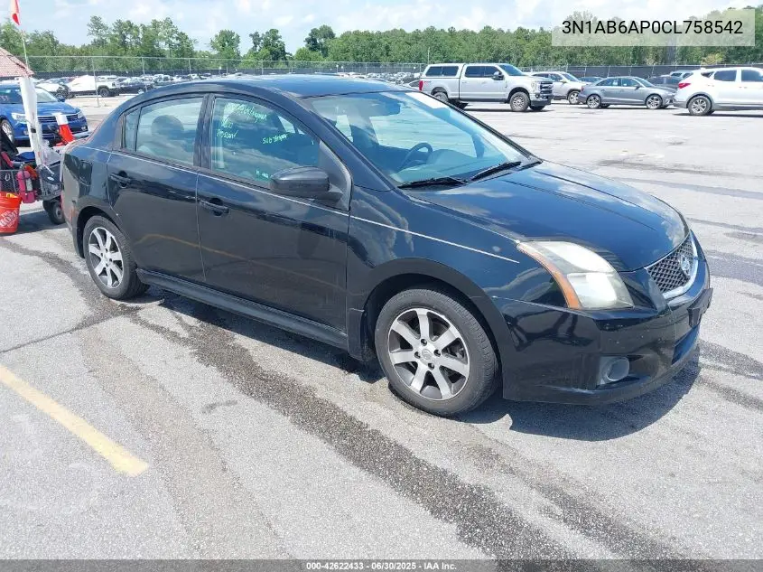 3n1ab6ap0cl758542 3N1AB6AP0CL758542 2012 Nissan Sentra 2.0 Sr