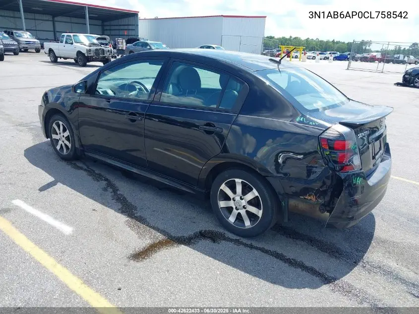 3n1ab6ap0cl758542 3N1AB6AP0CL758542 2012 Nissan Sentra 2.0 Sr