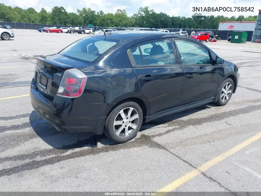 3n1ab6ap0cl758542 3N1AB6AP0CL758542 2012 Nissan Sentra 2.0 Sr