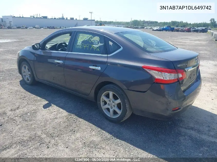2013 Nissan Sentra 1.8 S/1.8 Sv VIN: 3N1AB7AP1DL649742 Lot: 12347800X