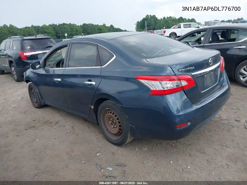 2013 Nissan Sentra S VIN: 3N1AB7AP6DL776700 Lot: 42611597