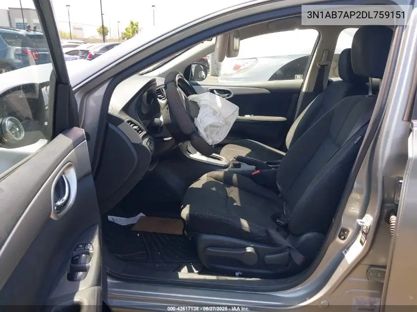 2013 Nissan Sentra S VIN: 3N1AB7AP2DL759151 Lot: 42617138