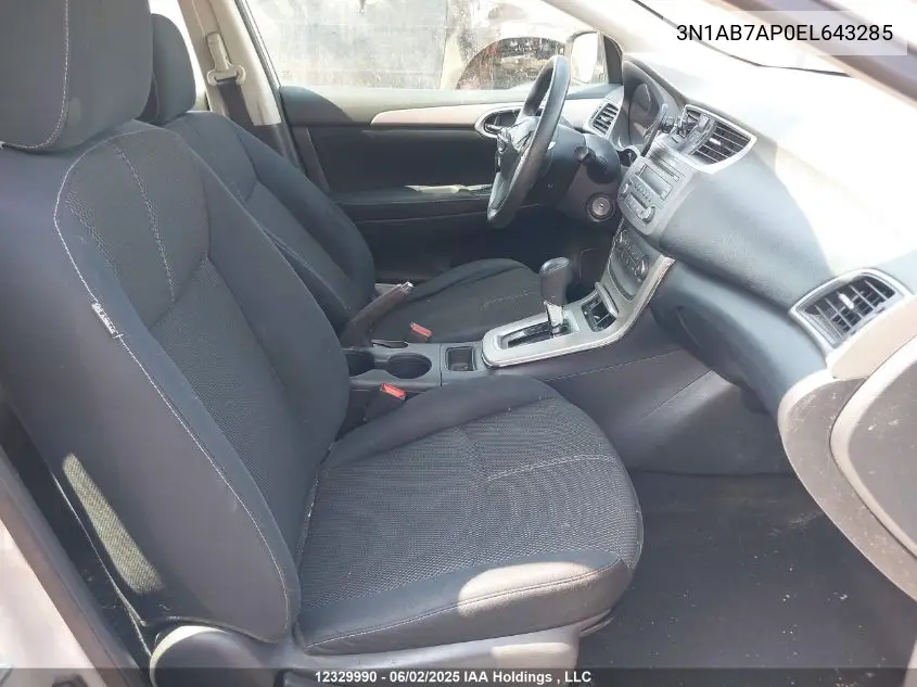 2014 Nissan Sentra S/Sv/Sr/Sl VIN: 3N1AB7AP0EL643285 Lot: 12329990