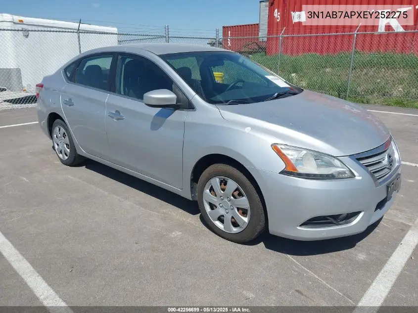 2014 Nissan Sentra Sv VIN: 3N1AB7APXEY252275 Lot: 42256699