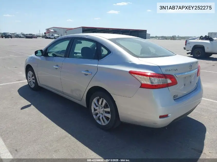 2014 Nissan Sentra Sv VIN: 3N1AB7APXEY252275 Lot: 42256699