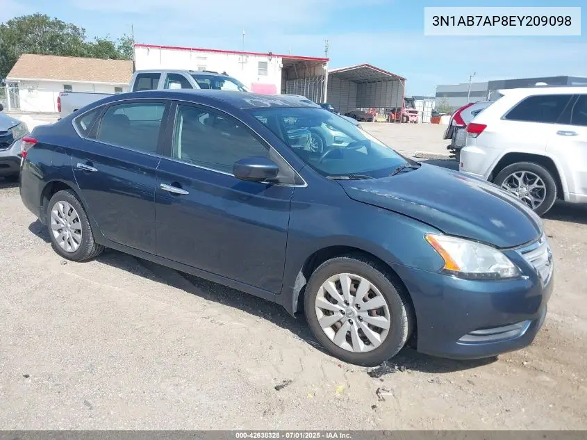 2014 Nissan Sentra Sv VIN: 3N1AB7AP8EY209098 Lot: 42638328