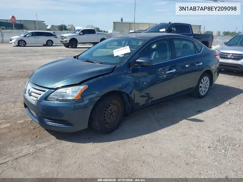 2014 Nissan Sentra Sv VIN: 3N1AB7AP8EY209098 Lot: 42638328