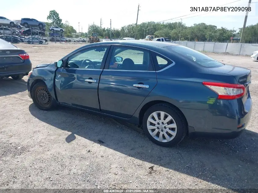 2014 Nissan Sentra Sv VIN: 3N1AB7AP8EY209098 Lot: 42638328
