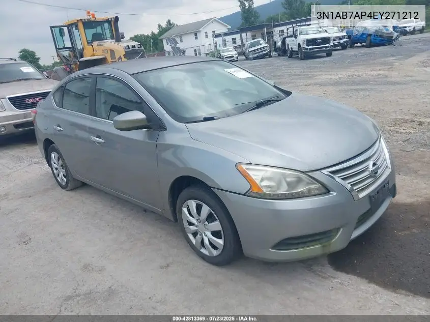2014 Nissan Sentra Fe+ S/Fe+ Sv/S/Sl/Sr/Sv VIN: 3N1AB7AP4EY271212 Lot: 42813369
