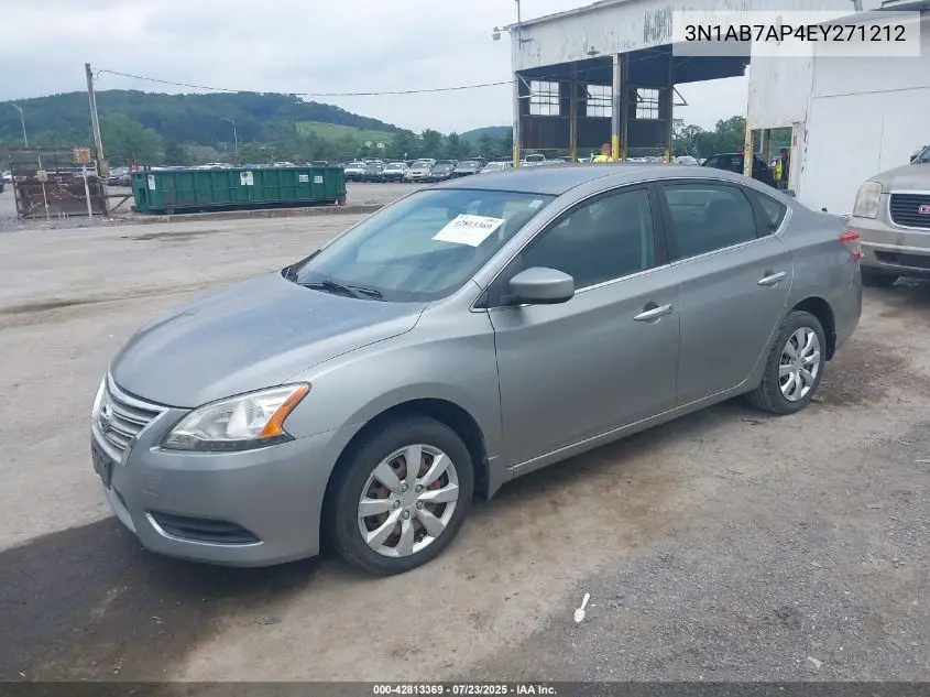 2014 Nissan Sentra Fe+ S/Fe+ Sv/S/Sl/Sr/Sv VIN: 3N1AB7AP4EY271212 Lot: 42813369