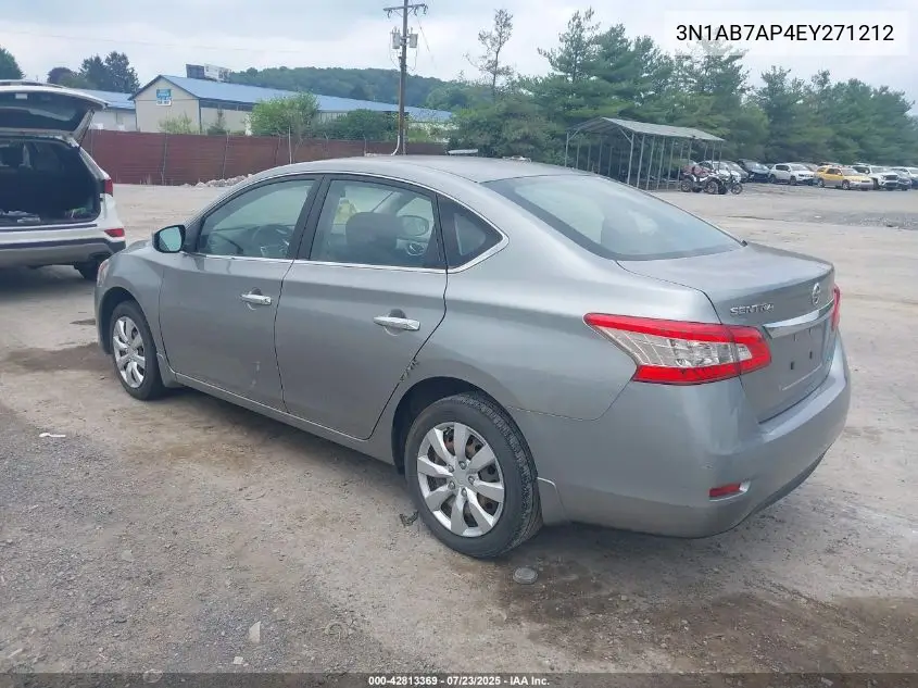 2014 Nissan Sentra Fe+ S/Fe+ Sv/S/Sl/Sr/Sv VIN: 3N1AB7AP4EY271212 Lot: 42813369