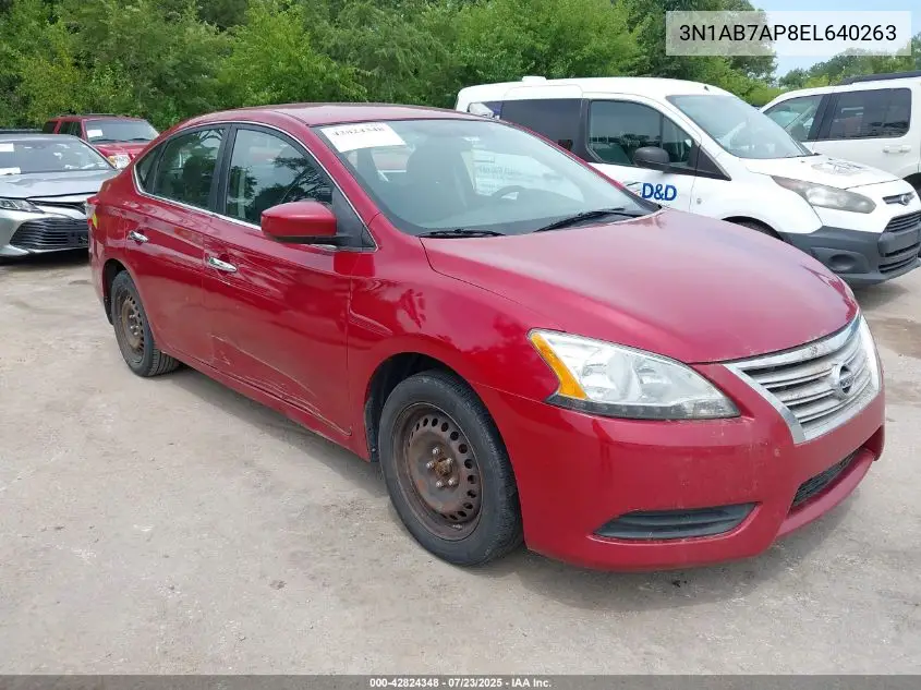 2014 Nissan Sentra Fe+ S/Fe+ Sv/S/Sl/Sr/Sv VIN: 3N1AB7AP8EL640263 Lot: 42824348
