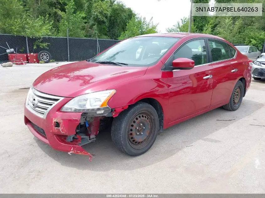 2014 Nissan Sentra Fe+ S/Fe+ Sv/S/Sl/Sr/Sv VIN: 3N1AB7AP8EL640263 Lot: 42824348