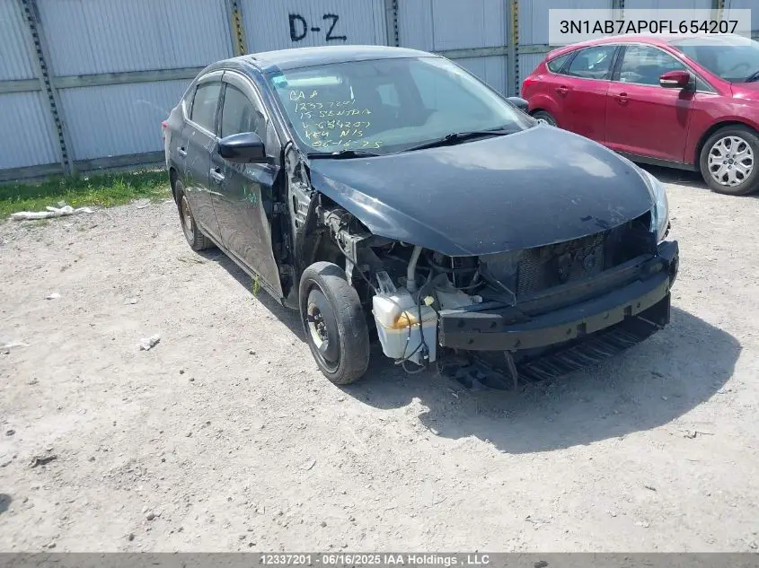 2015 Nissan Sentra S/Sv/Sr/Sl VIN: 3N1AB7AP0FL654207 Lot: 12337201