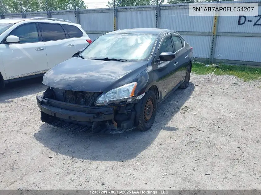 2015 Nissan Sentra S/Sv/Sr/Sl VIN: 3N1AB7AP0FL654207 Lot: 12337201