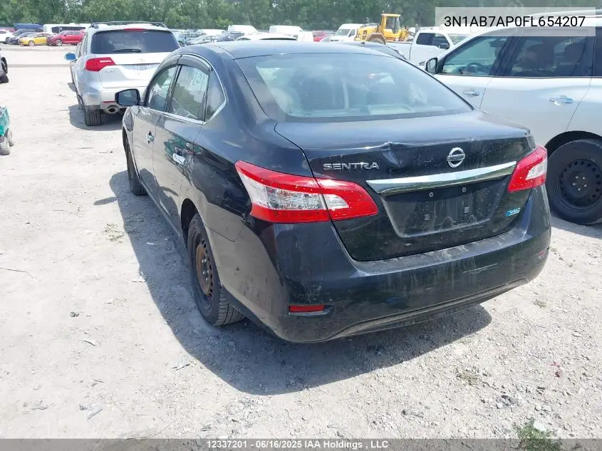 2015 Nissan Sentra S/Sv/Sr/Sl VIN: 3N1AB7AP0FL654207 Lot: 12337201