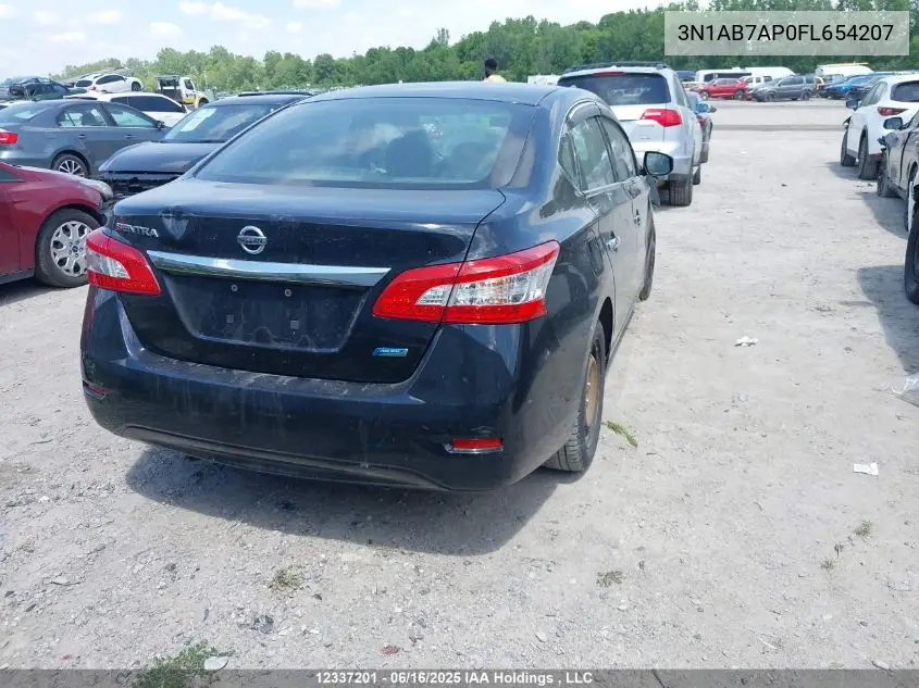 2015 Nissan Sentra S/Sv/Sr/Sl VIN: 3N1AB7AP0FL654207 Lot: 12337201