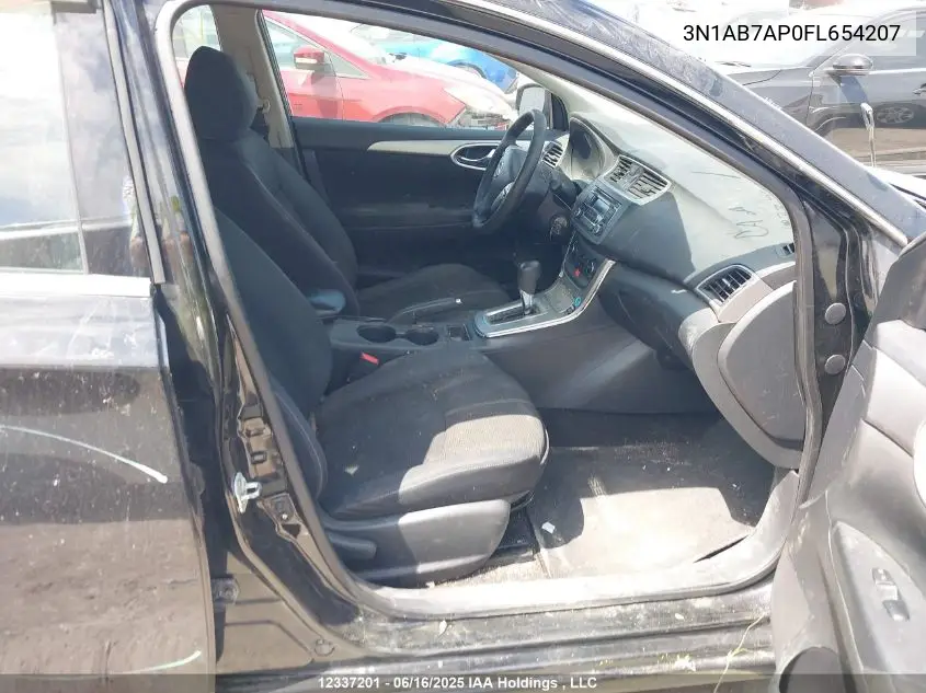 2015 Nissan Sentra S/Sv/Sr/Sl VIN: 3N1AB7AP0FL654207 Lot: 12337201