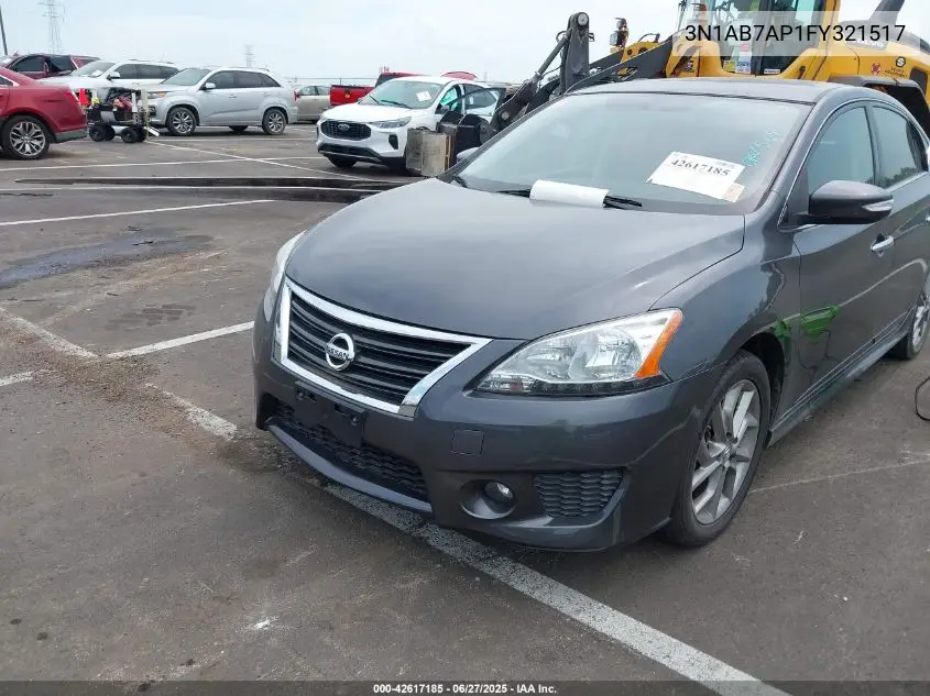 2015 Nissan Sentra Sr VIN: 3N1AB7AP1FY321517 Lot: 42617185