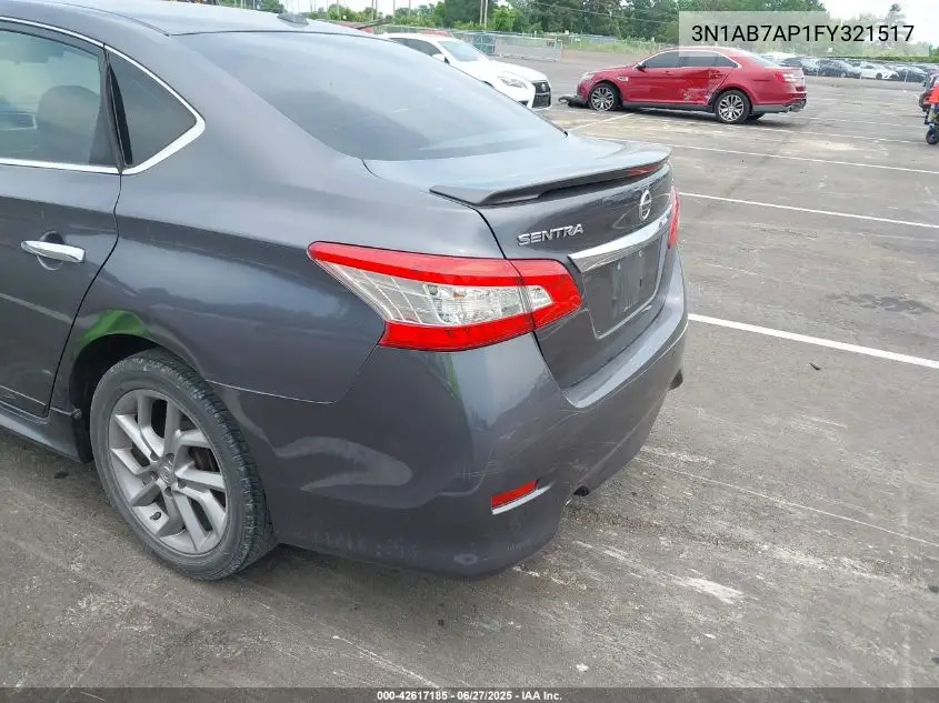 2015 Nissan Sentra Sr VIN: 3N1AB7AP1FY321517 Lot: 42617185
