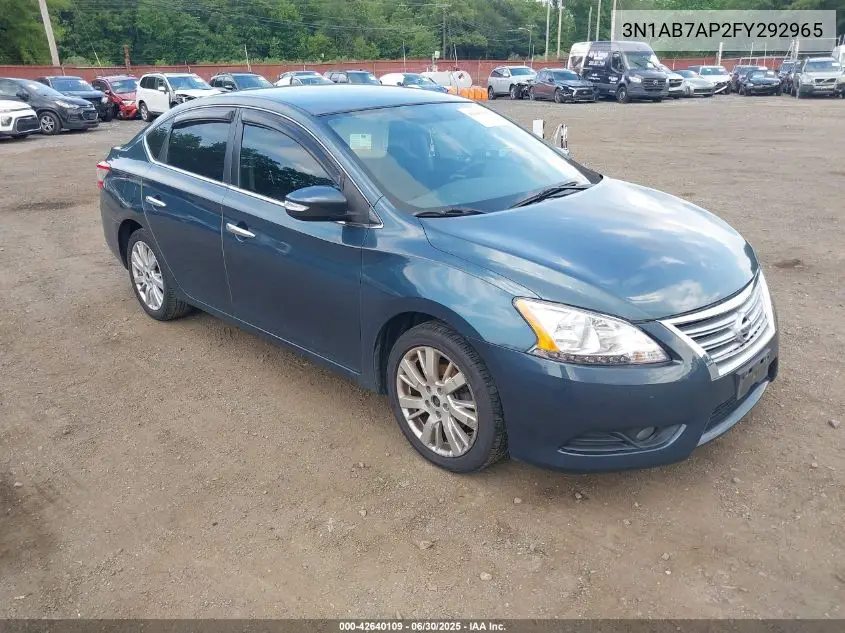 2015 Nissan Sentra Sl VIN: 3N1AB7AP2FY292965 Lot: 42640109