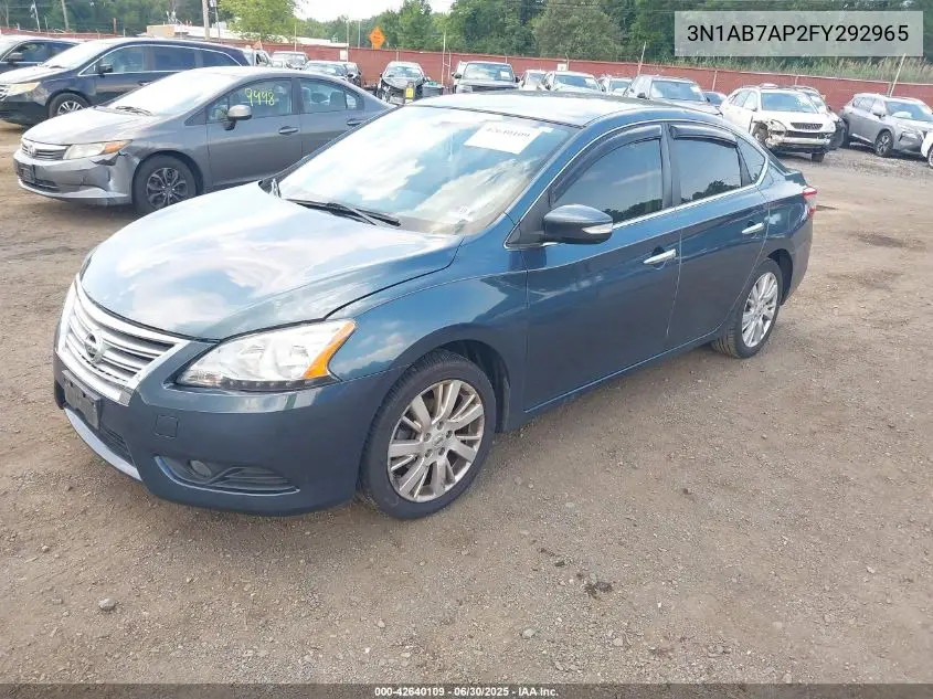 2015 Nissan Sentra Sl VIN: 3N1AB7AP2FY292965 Lot: 42640109