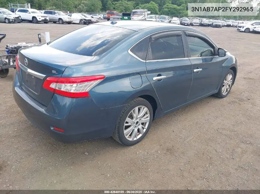 2015 Nissan Sentra Sl VIN: 3N1AB7AP2FY292965 Lot: 42640109